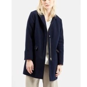TOPSHOP Dark Navy Wool Coat
